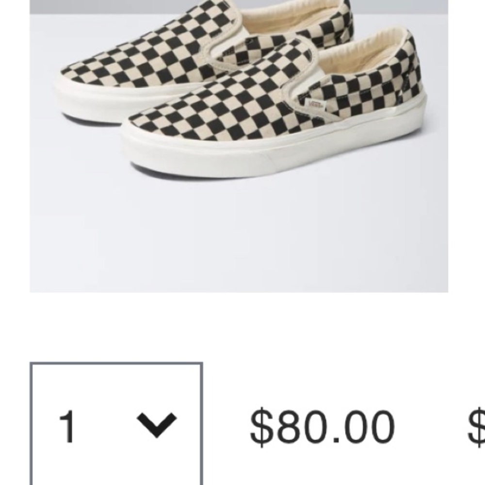 Vans eco-theory checkered slip ons
